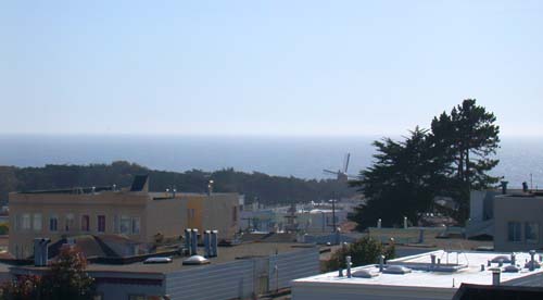 View of ocean from living room