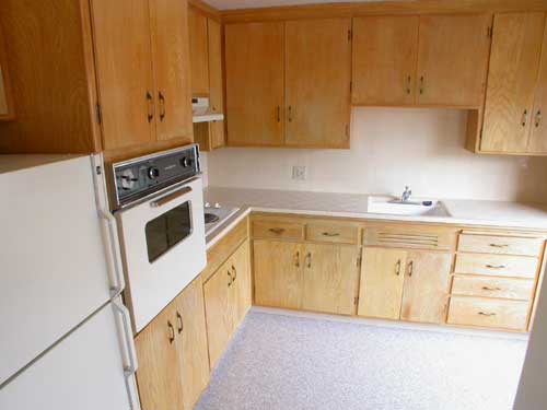 Kitchen with solid wood cabinets