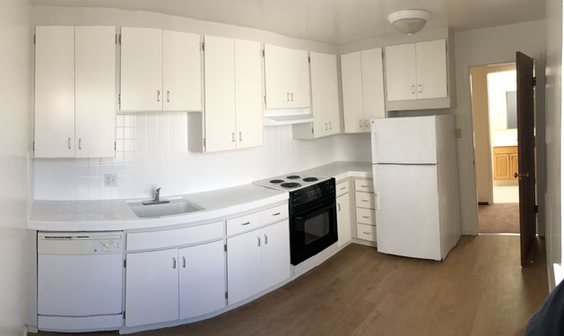 Kitchen with new floor