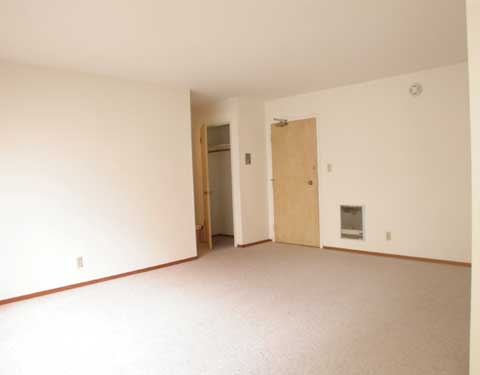 Living room and hallway closet