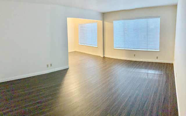 Living room and dining area