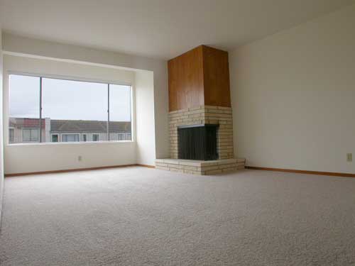 Living room and fireplace