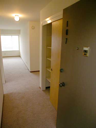 Entry with hallway closet