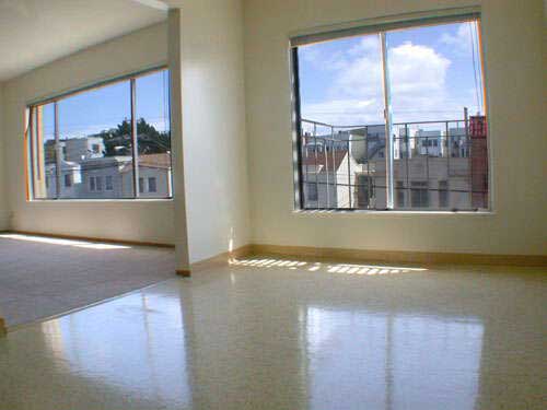 Views from living room and kitchen dining area