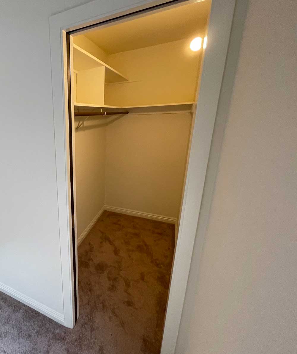 Spacious walk-in closet