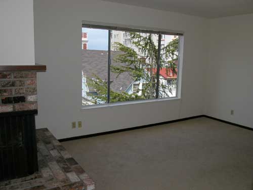 Living room with fireplace