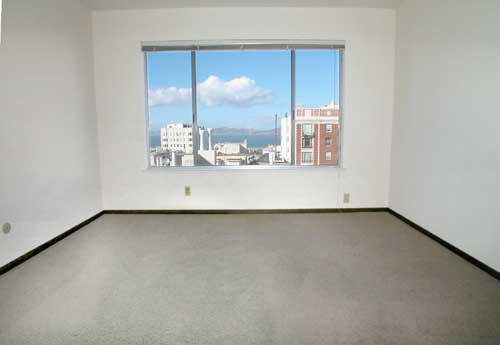 Living room with bay view