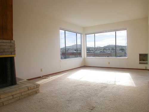 Living room with view of Mt. Sutro