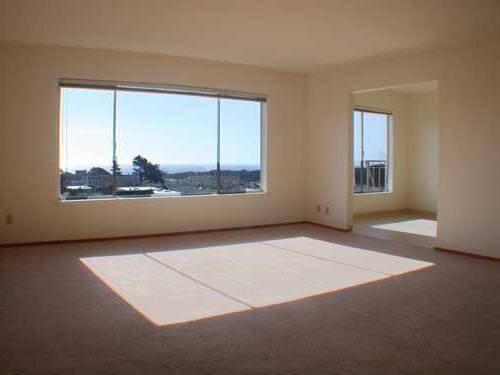 Ocean view from living room and dining area