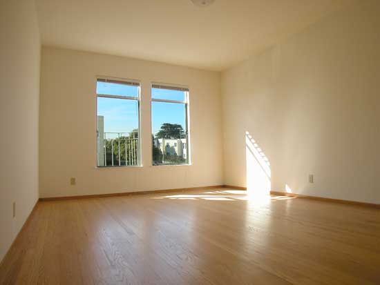 Bedroom with hardwood floors