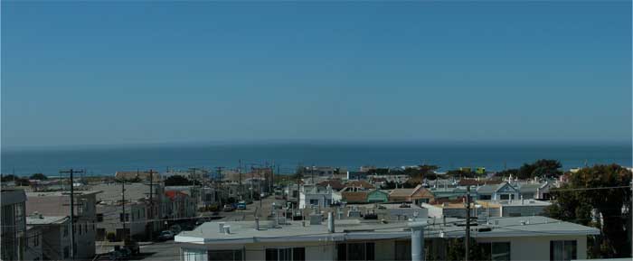 Panoramic ocean views from living room and bedroom