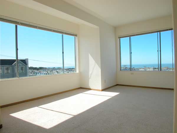 Living room with views to south and west