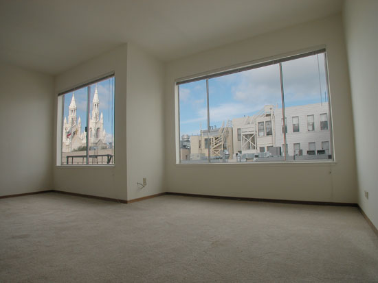 Photo of Living room with view of St. Peter & Paul Church