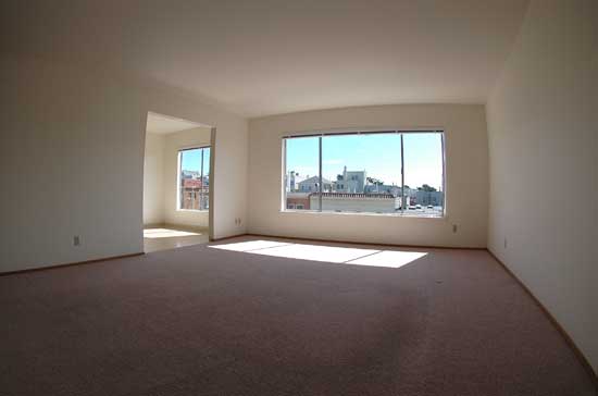 Living room and dining room