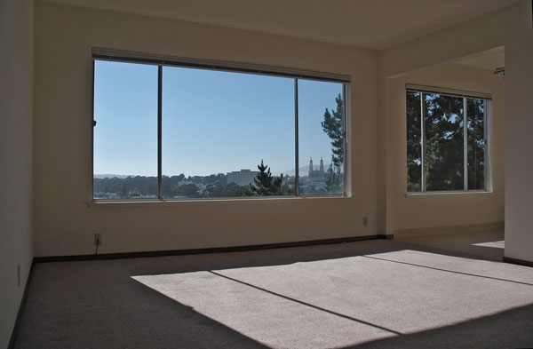 Living room with views to north and west