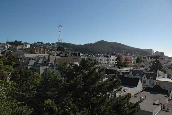 View from living room to Mt. Sutro and Southwest